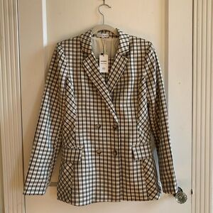 Express x Negin Mirsalehi Plaid Suit Set